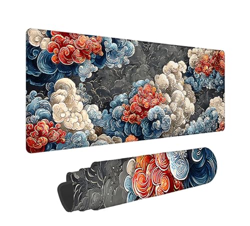Tapis de souris XXL imperméable et antidérapant avec bords surpiqués