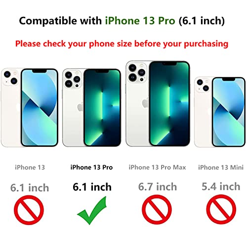 Image of Case for iPhone 13 Pro Case Kickstand Holder Built-in Magnetic Car Mount Shockproof Camera Protective Case for iPhone 13 Pro Phone Case (Red)