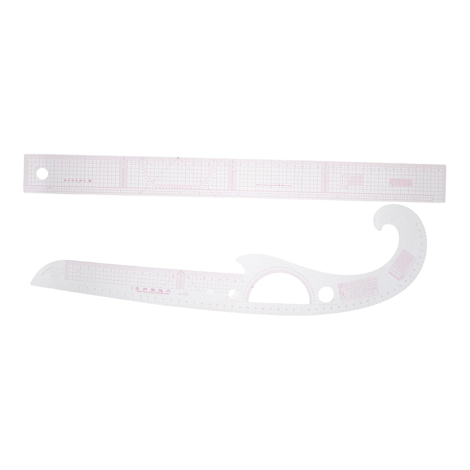 Pattern Making Ruler and French Curve Sewing Ruler Set for Dressmakers, Plastic Multi-Function Cutting and Measuring Tools for DIY Clothing Design and Sewing Craft