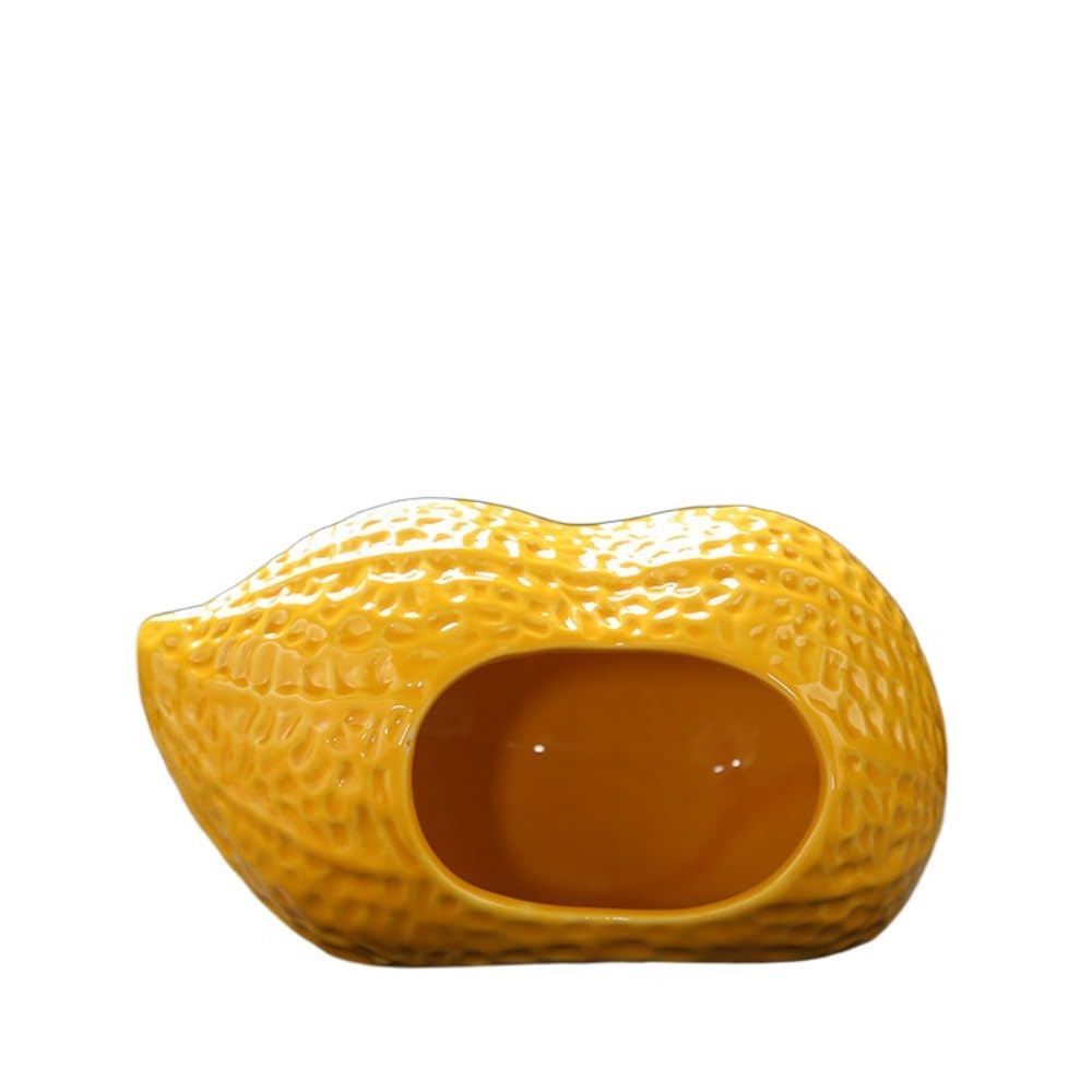 Hamster Nest,Hamster Habitat,Hamster Beds Ceramic,Hamster Hideout Nest,Cartoon Pet House,Small Animals Nest,Summer Small Animals Sleeping(Gold)