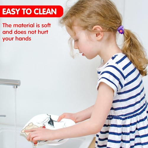 Image of Layhit 12 Pcs Christmas Dish Sponges Cute Kitchen Non Scratch Scrub Sink Sponges Wood Pulp Reusable Household Cleaning Cloth for Kitchen Dishes Furniture(Snowman)