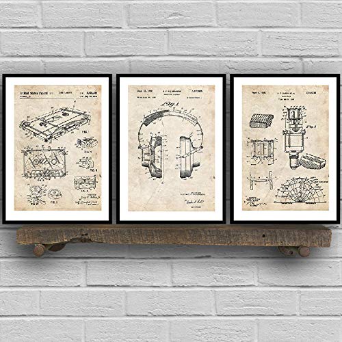 Affiches musique vintage pour décorer un mur vide salon de musique ou bar lot de 3 toiles 40x60