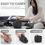 SZXYX Travel Pillows - 100% Pure Memory Foam Neck Pillow for Airplanes, Comfortable Breathable Cover, 360° Support Stowable Pillows for Sleeping, Car, Airport Travel Essentials Dark Grey - Image 4