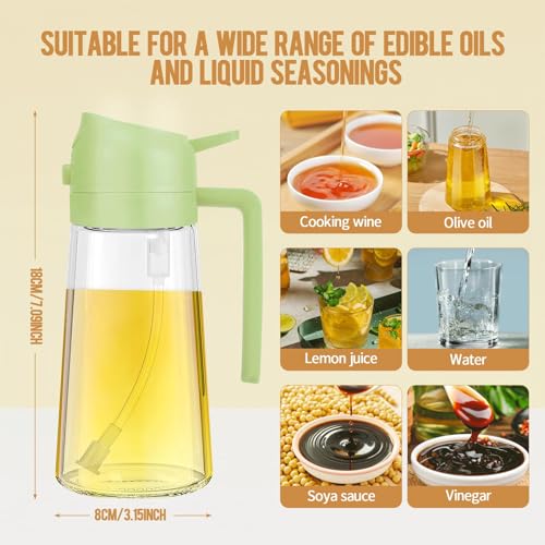 Image of Nirency Oil Spray Bottle for Cooking, Oil Sprayer for Air Fryer, Vinegar Pourer and Sprayer Bottle,(Multicolor) (2 in 1 Oil Spray Bottle)