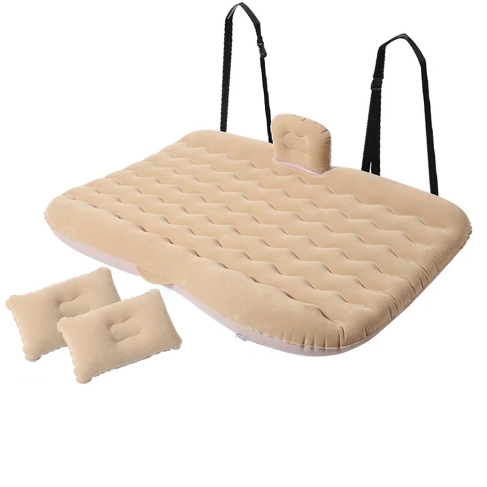 Uniwersalny zestaw łóżek nadmuchiwanych do podróży samochodem Auto Tylne siedzenie Materac w bagażniku Poduszka dmuchana do podróży Kemping(Beige)