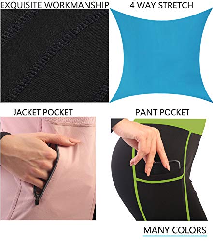 Active Wear Sets for Women -Workout Clothes Gym Wear TracksuitsYoga Jogging Track Outfit Legging Jacket 2 Pieces Set - Thumbnail 6