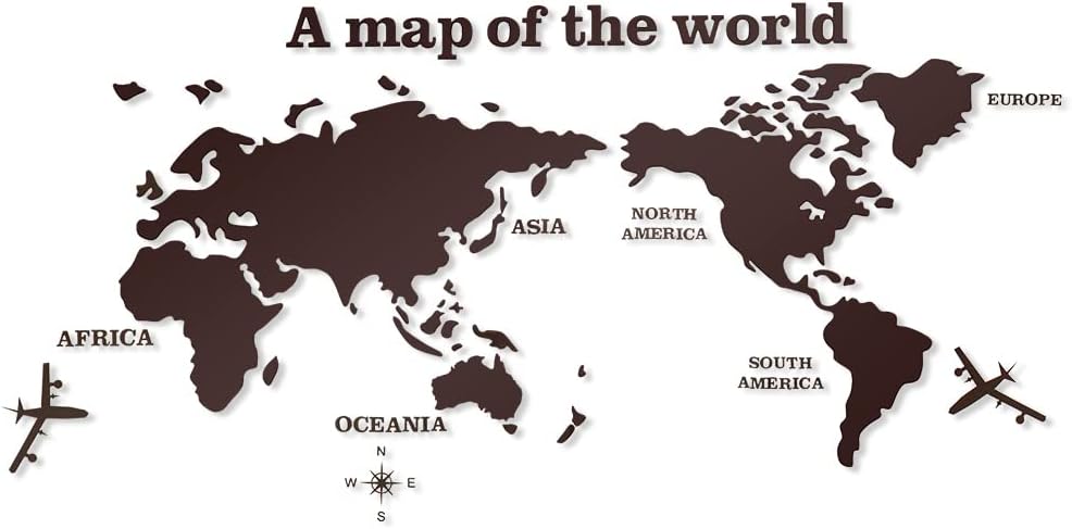 ウォールステッカー 3d 壁紙 世界地図 貼ってはがせる 防水仕様 Diy リビング キッチン M コーヒー 日本正規品