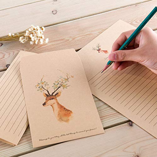 Toyvian 18 Pcs Férias Escrevendo Carta Papel De Carta Vintage Papel De Envelopes De Natal Papelaria