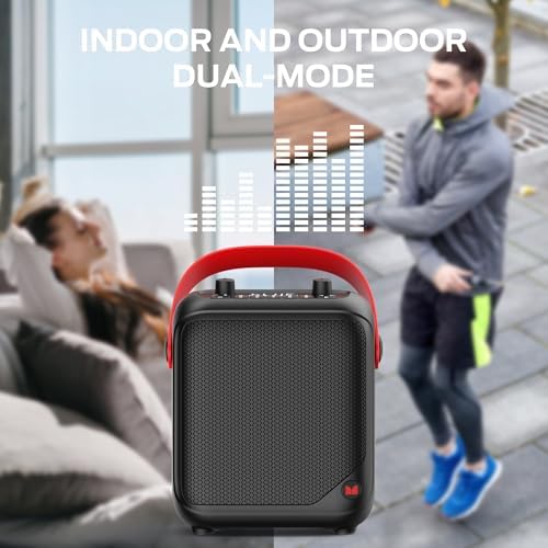 Monster MFS 1 Portable Bluetooth Speakers, Wireless Bluetooth Speaker with 40W Loud Stereo Sound, Outdoor Speakers with Handle, 12H Playtime, Supports TF Card, AUX for Indoor Outdoor - 4