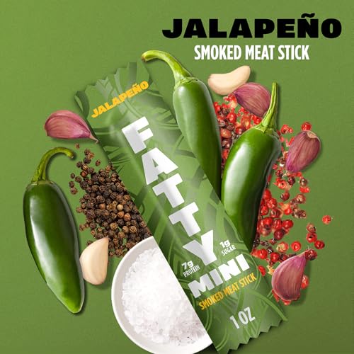FATTY Mini Meat Jerky Sticks, Jalapeno Minis, 1 oz. Snack Size (10-pk) - image 5