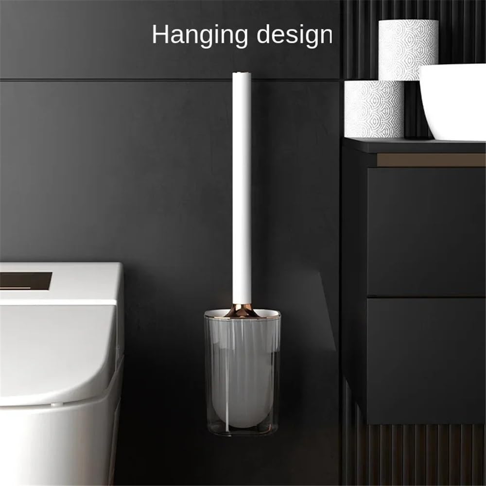Szczotka WC i Uchwyt Zestaw szczotek do mycia ścian, plastikowa szczotka do toalety, bez martwego kąta, długa rączka do użytku domowego Szczotka do głębokiego czyszczenia