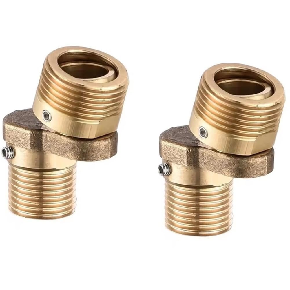 Xnuiasqe Gold 2Pcs Angled Curved Foot Thickened Angle Adjustment Shower Faucet Adapter Wall Mounted Connecting Accessories Bathroom