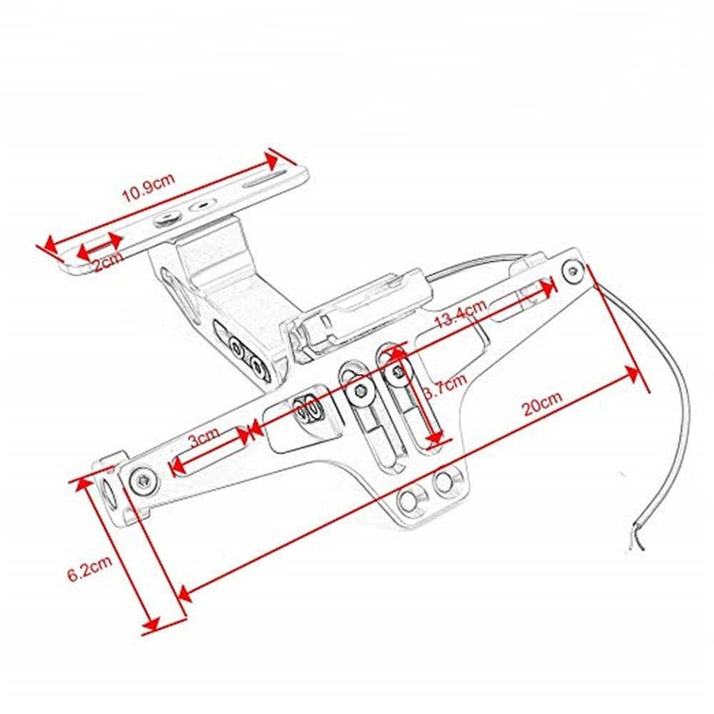 GTVRFLOKI Compatible avec pour Z750 pour Z800 pour Z900 pour Z1000 pour NINJA400 Support De Plaque D'immatriculation Arrière Réglable pour Moto pour Eliminator Support De Plaque Moto(Green