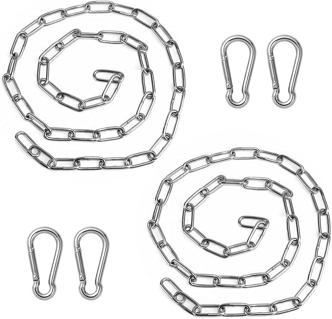 Kette 304 Edelstahl Metall Ketten 2Meter Ø3mm Rundstahlkette mit Karabiner...