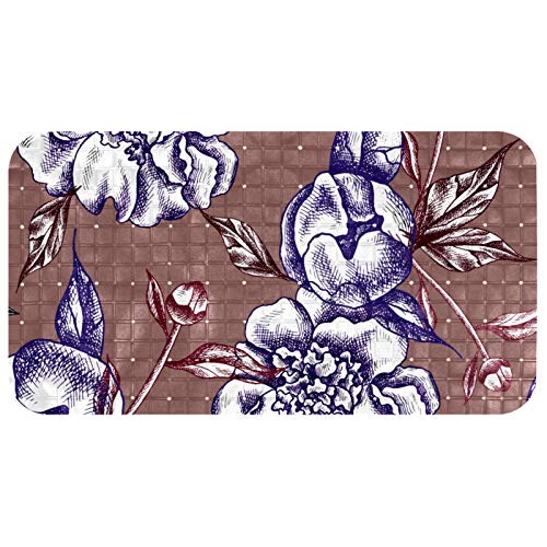 Alfombrilla de baño de rosas 14,7x26,9 cm con ventosas Bennigiry 2