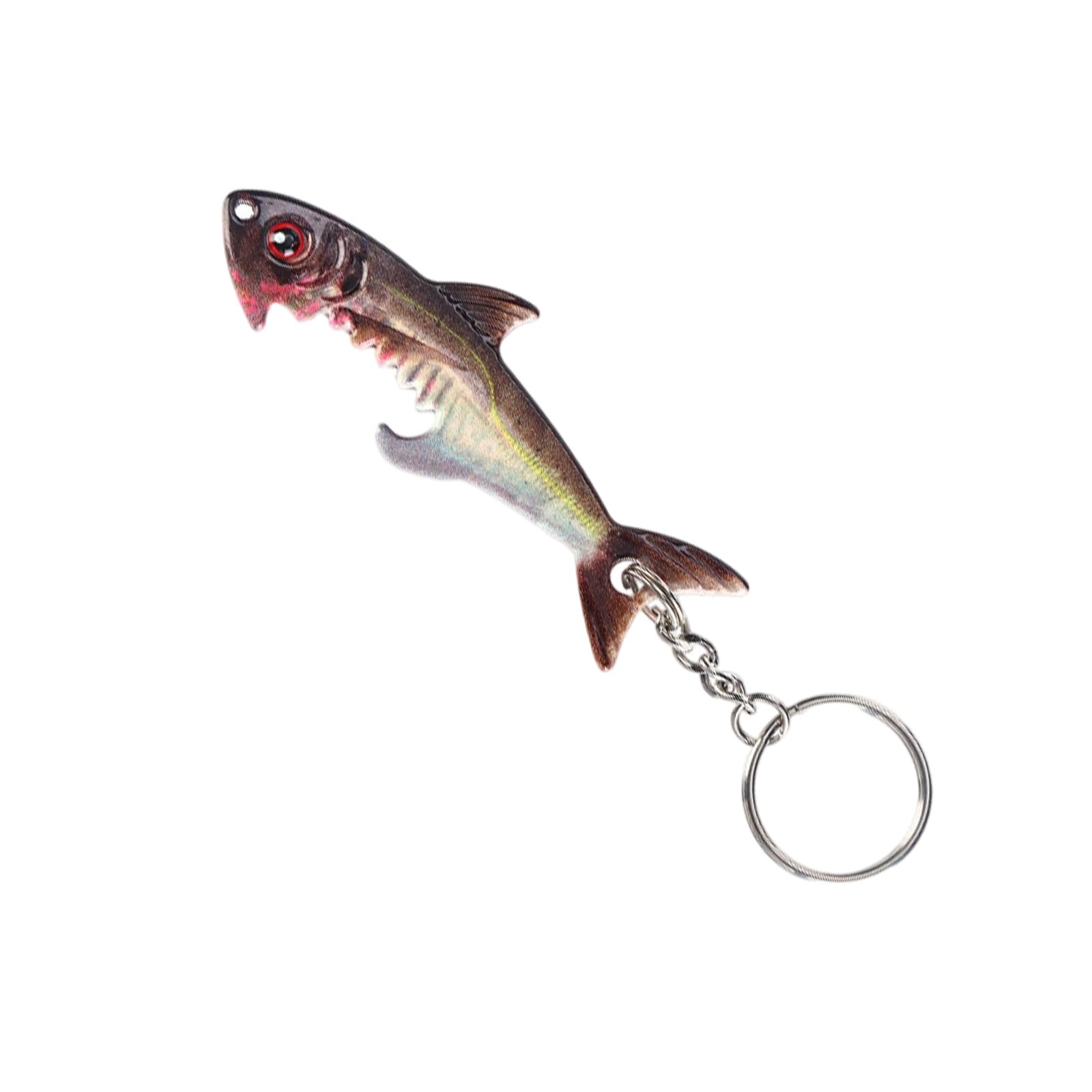 GTYLF Realistic Fish Shape Bottle Opener Keyring Compacts Portable Keychain for Fishing Lover Birthday Fish Bottle Opener Keychain
