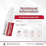 BetterYou Vitamin D3 K2 Oral Spray, Fast Acting Vitamin D 3000 IU + Vitamin K2 (MK7) Supplement, Supports Bones, Teeth, Immune System & Blood Clotting, 1-Month Supply, Natural Peppermint Flavour - Image 3