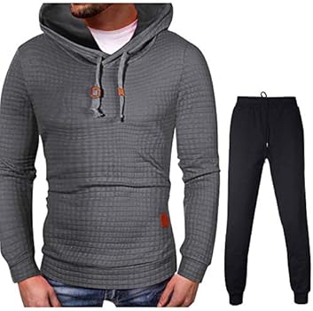 Générique Set sokken voor heren, katoen, trainingspak met lange mouwen, onregelmatig voor dames, met broek, sportkledingset, elegant en comfortabel, borst, Groen, L