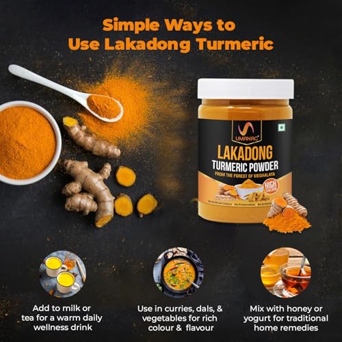 Image of Umanac Lakadong Turmeric Powder 250g | High Curcumin Haldi from Meghalaya | Pure & Unprocessed Turmeric | Natural Immunity Support | Rich Aroma & Vibrant Color