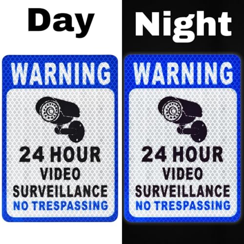 Image of CVANU Reflective CCVT Surveillance (Set of 5) Self-Adhesive Bold Security Notice Vinyl Sign Sticker Decals for Shops| Offices| Parking Areas (5.9X4inch) Blue 866