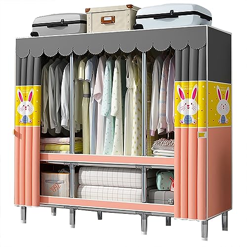 sdSDGrw Armario portátil, Estantes for Colgar Ropa, Perchero metálico con Cubierta de Tela no Tejida for Dormitorio, J, 140 x 45 170 cm