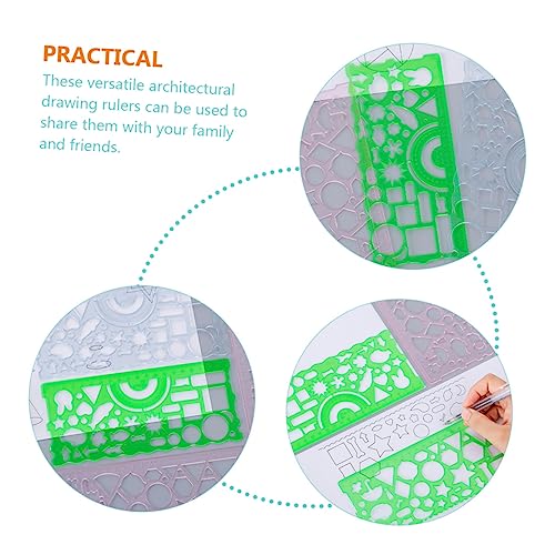 Amosfun 48 Pçs Estêncil Multifuncional Réguas De Plástico Caligrafia Clara Engenharia Desenho Ferram