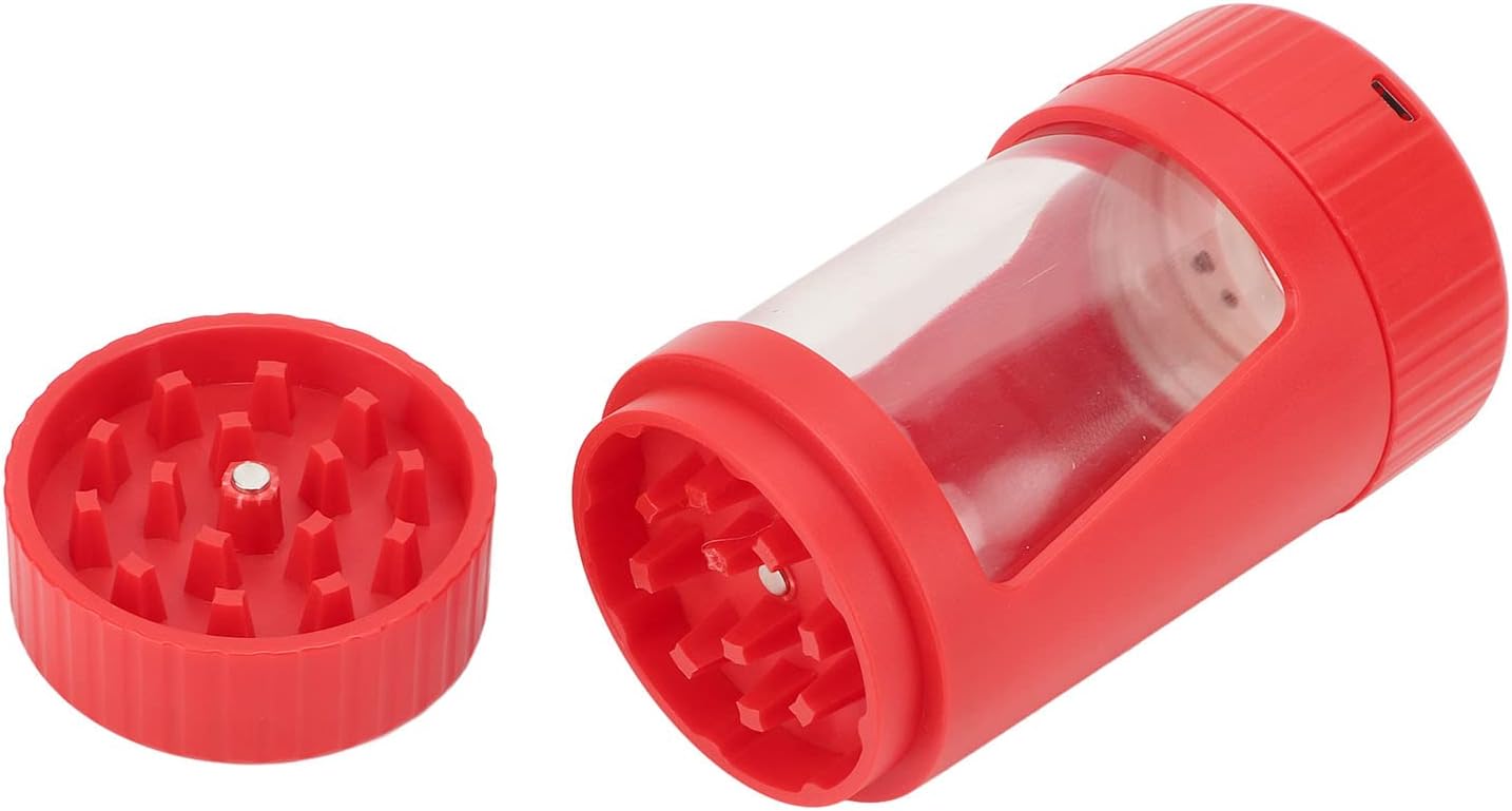 Tarro a Prueba de Olores, Recipiente a Prueba de Olores con Función de Luz para Monedas(rojo)