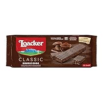 Loacker Classic Double Choc, Fragranti Strati di Wafer al Cacao Pregiato Farciti con Crema al Cacao e Cioccolato, 1 Confezione da 175g