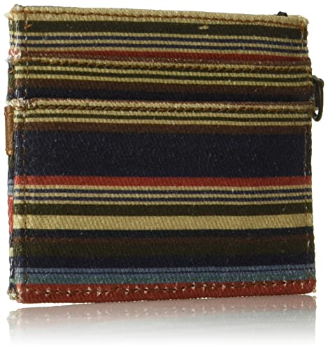 Eddie Bauer Men Pioneer Printed Cotton Money Clip Card Case Wallet (Assorted Graphics), Leather/Canvas-Multi, One Size2