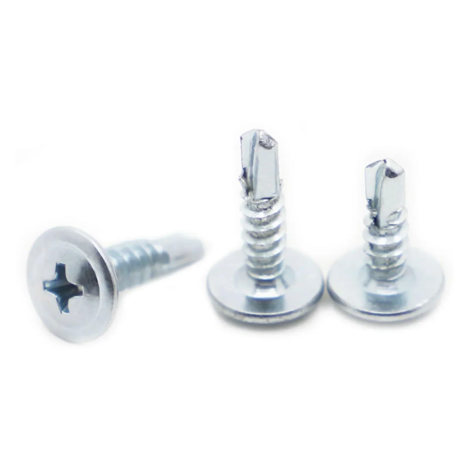 Viti autofilettanti con testa piatta, Viti autoperforanti in acciaio al carbonio, testa a traliccio modificata, zinco blu M4.2, 13-50 mm, confezione da 50(16mm)