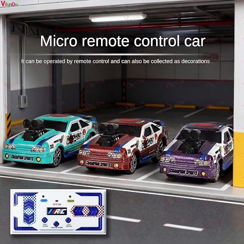 Image of VikriDA Mini Drift RC Car for Kids (Ages 3-10) - 1:64 Scale Metal Body, 3-Speed Remote Control Car, Type-C Charging, 30m Range, 30 Min Playtime