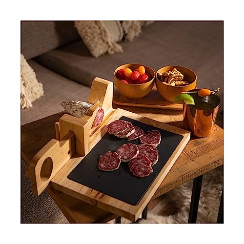 Affetta Salumi Con Movimento A Ghigliottina E Vassoio In Ardesia - 2