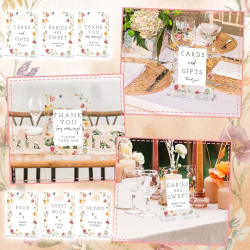 Image of Vercraft 6 Pcs Wildflower Floral Baby in Bloom Baby Shower Table Decor