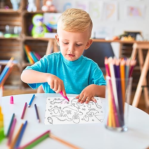 Children’s Drawing Roll Paper, 2 Rolls Coloring Paper Rolls, Sticky Paper,DIY Painting Drawing Color Painting for Kids Toddler Gifts,11.8" x 118"(Dinosaur/Animal)