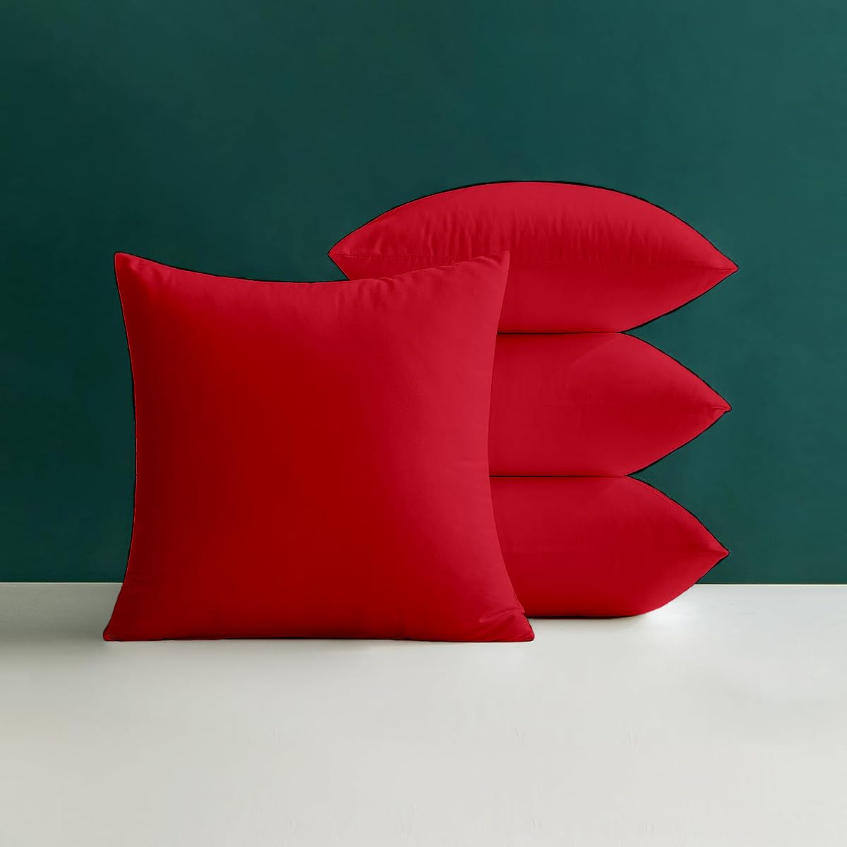Crescent Textile Waterproof Outdoor Garden Furniture Seat Cushion 45x45cm Decorative Throw Pillow Shredded Foam Filled for Garden Sofa Livingroom Chair Bedroom Tent Park Patio (4, Red) — image 1