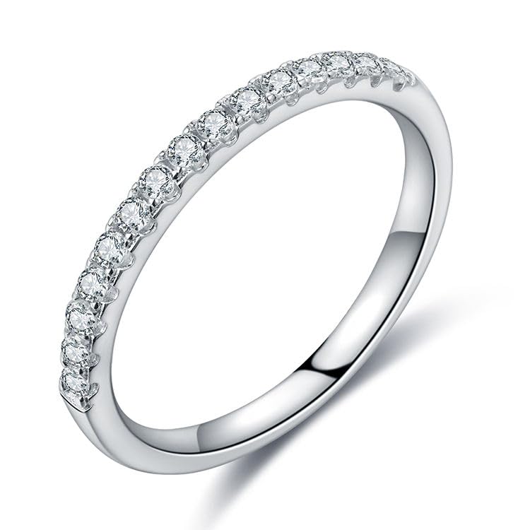 Moissanite Stackable Engagement Rings Eternity Promise Wedding Ring D Color VVS1 925 Sterling Silver Bridal Rings for Women Men