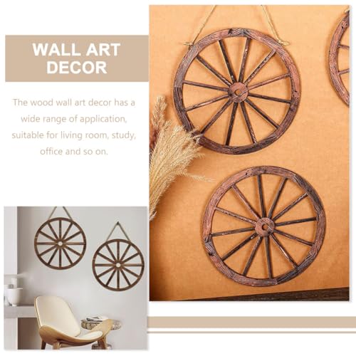 Ornements muraux en bois vintage marron léger 4pcs