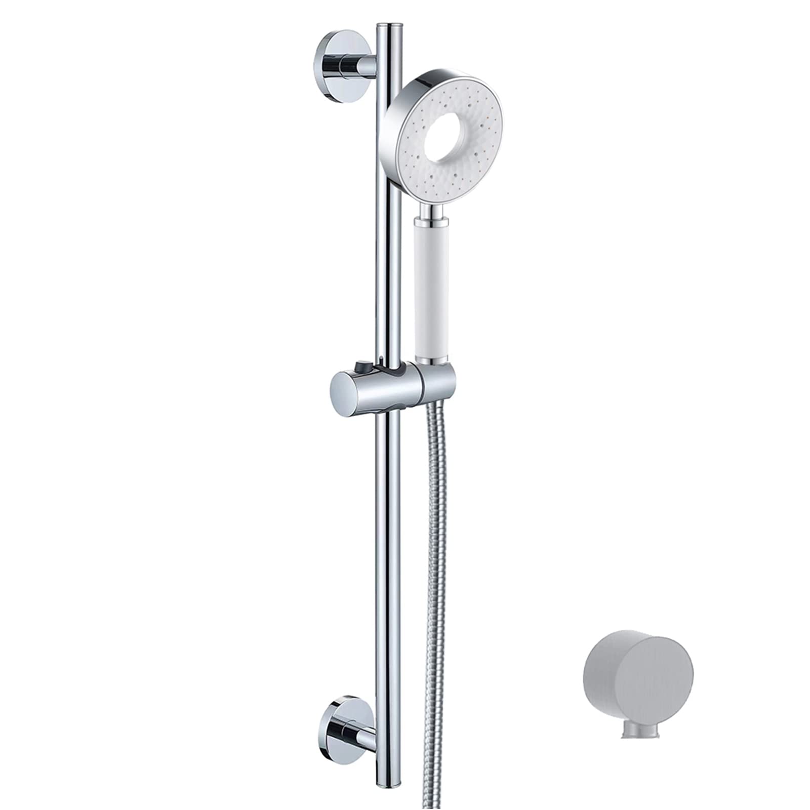 Shower Head Soffione Doccia Combinato con Barra Scorrevole, doccetta Bianca con 3 impostazioni di Getto con Tubo Doccia da 59 Pollici, Kit Barra Scorrevole con Supporto Regolabile a Parete Shower