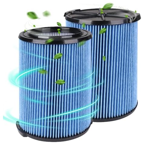 3-Layer VF5000 Replacement Filter for Ridgid Shop Vac 5-20 Gallon Wet Dry Vacuums WD1450 WD0970 WD1270 WD09700 WD06700 WD1680 WD1851 RV2400A RV2400HF RV2600B, 2 Pack Cover