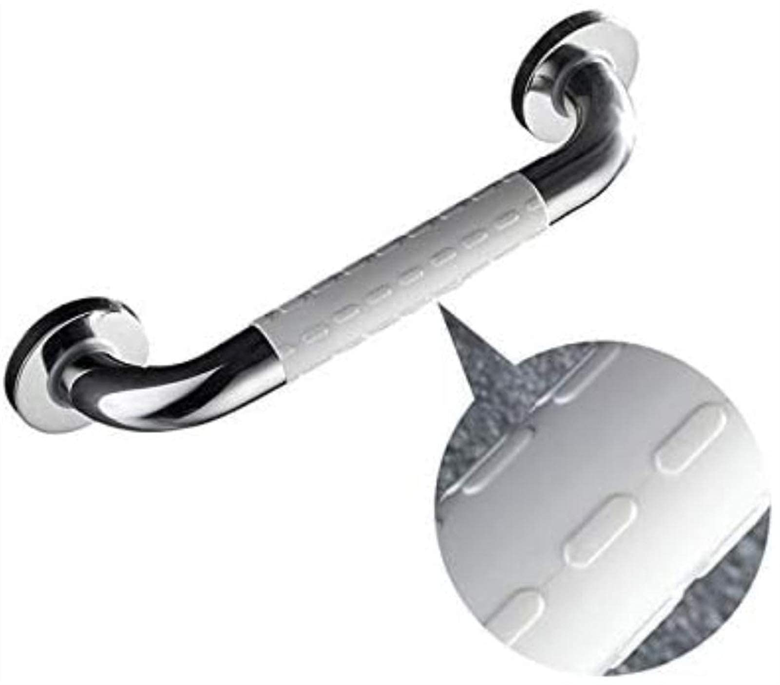 Maniglie per corrimano per Vasca da Bagno Maniglioni per WC Anziani Corrimano Accessibile Disabili Corrimano in Acciaio inox/Bianco/68 cm