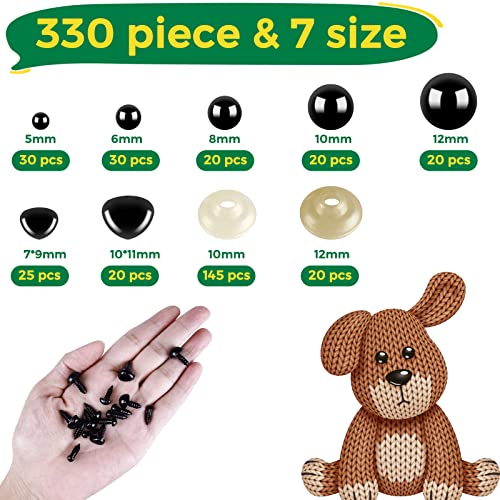 Ojos De Seguridad Para Amigurumi Y Muñecos (142 Piezas) - Tamaños 6 A 12 Mm, Con Arandelas, Ideales Para Manualidades Y Juguetes De Punto