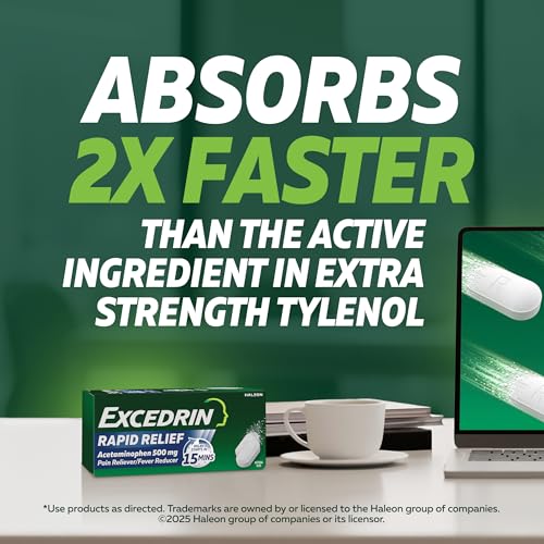 Image of Excedrin Rapid Relief Caplets, 500mg Acetaminophen, 160 Count​