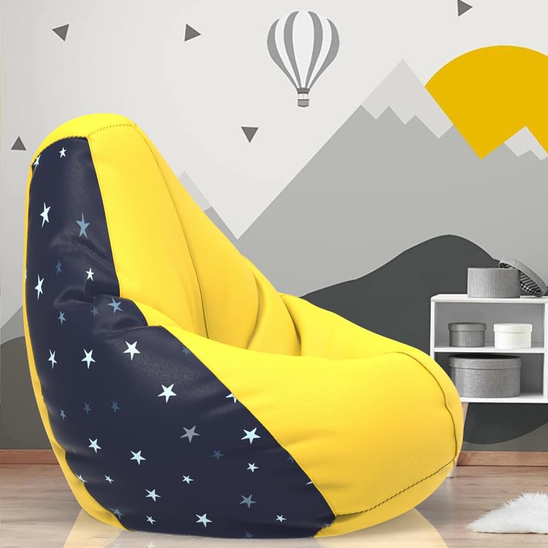Biggie Bean Bag Cover 6XL- Official: Jack & Mayers Bean Bags - Max User Height : 6-6.5 Ft. - Weight : 99-110 Kgs(Model: Star - H - Yellow Black)-image-38