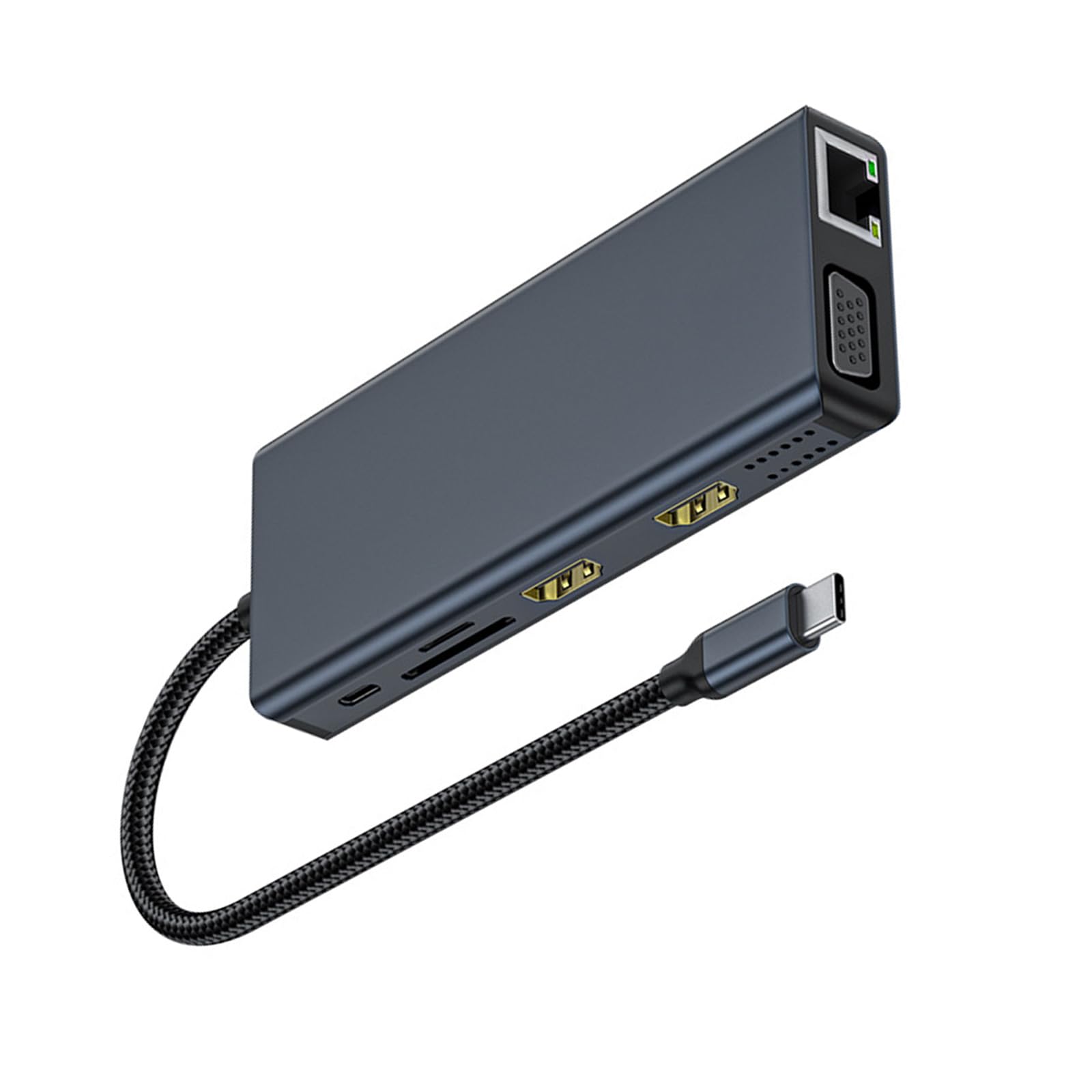 USB C Docking Station Doppio Monitor Adattatore 12 In 1 Adattatore USB C Con VGA Gigabit Ethernet 4 Lettore di Schede Porta USB3.0