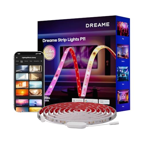 DREAME RGB IC LED Light Strip, 4-in-1 Technology Music Sync Color Changing Lights, 60 LEDs/m High Density Bright DIY 50 Segments, Works with Matter Alexa Google Home, Waterproof for Home Party Deco - image 1