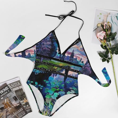 Costume de natation galbant effet peinture résistant au chlore - 3