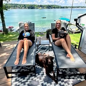 PURPLE LEAF 2er Set Sonnenliege mit Rollen und Beistelltisch, Aluminium Gartenliege, Wetterfest, Rückenteil 5-Fach Verstellbar, Grau