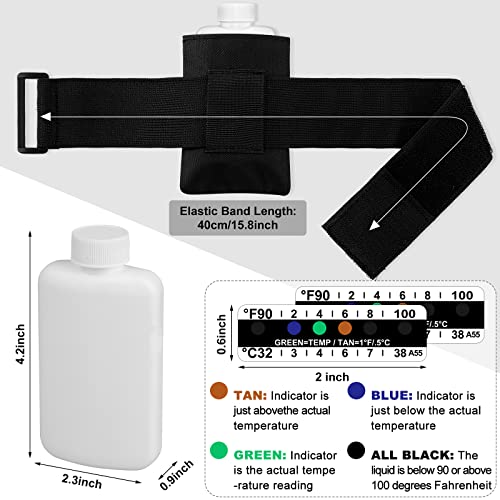 14 Pcs Urine Test Complete Kit 2 Portable Empty Bottles 10 Adhesive Temperature Test Strip Hidden Leg Strap Oxford Pouch Urine Test Bottles Temperature Test Urine Strip Sticker (Simple Style) #TOP1