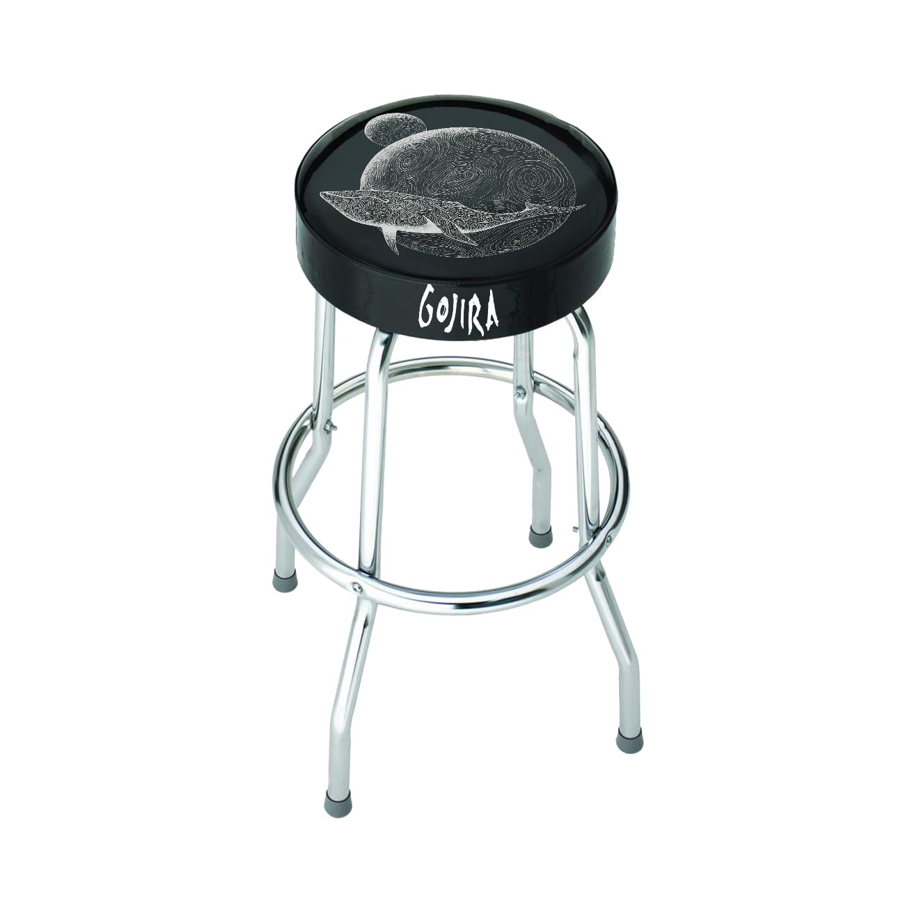 Tabouret de bar Gojira Rocksax baleine volante : siège cuisine noir