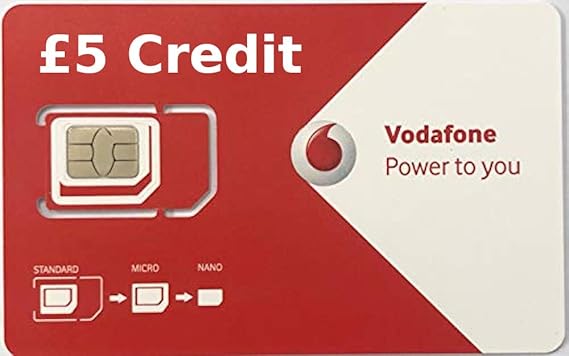 Vodafone Pay-As You Go Triple Cut SIM-Karte (Standard, Micro & Nano